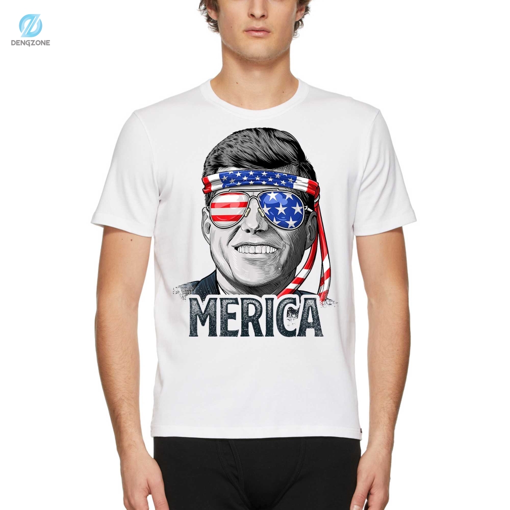 Kennedy Merica 4Th Of July President Jfk Men American Flag T-Shirt