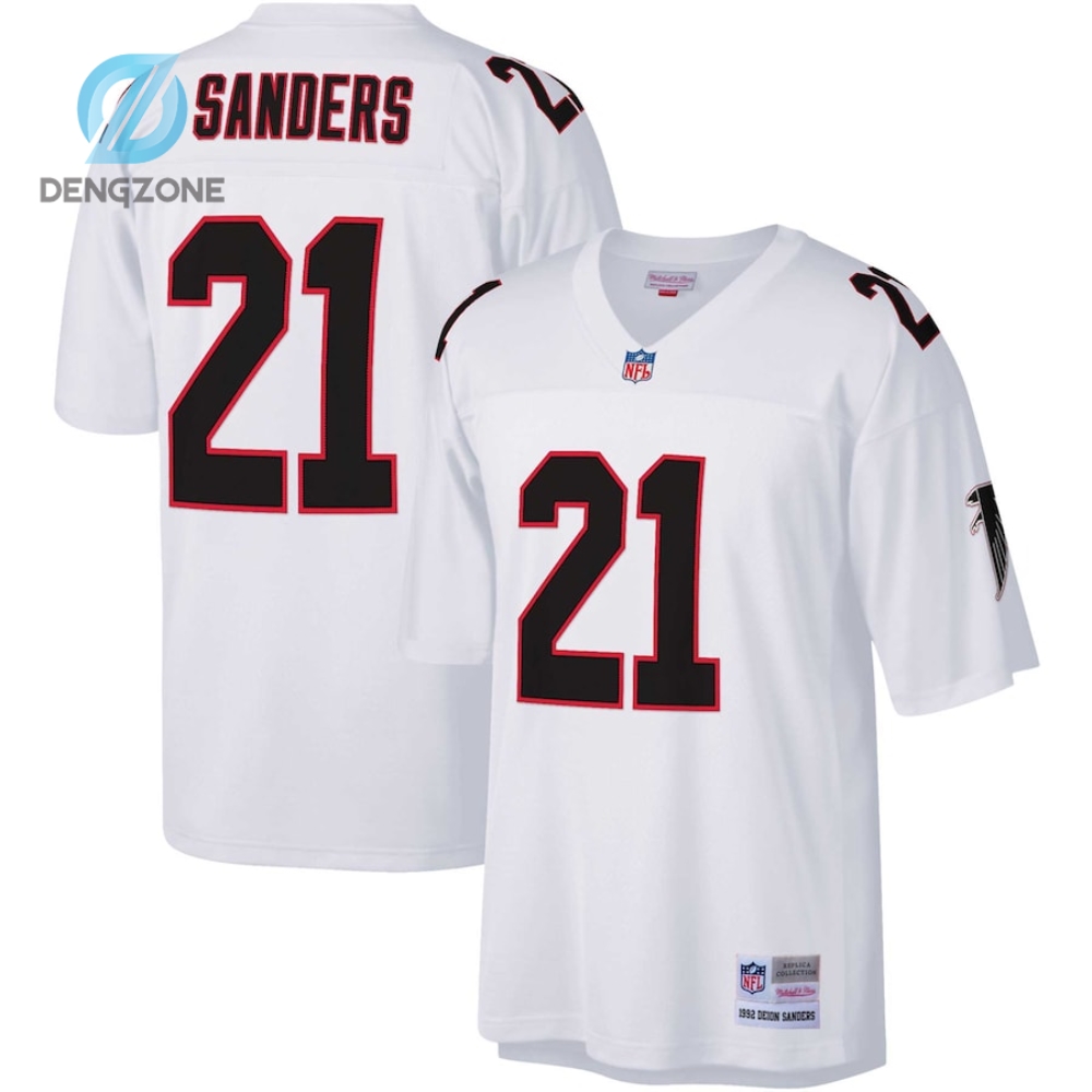 Nfl Atlanta Falcons Deion Sanders Atlanta Falcons Mitchell & Ness Big & Tall 1992 Retired Player Replica Jersey - White