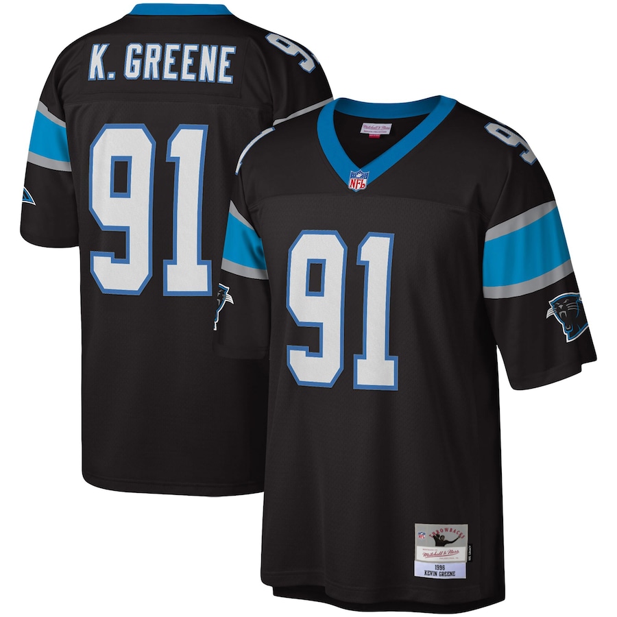 Kevin Greene Carolina Panthers Mitchell & Ness Big & Tall 1996 Retired Player Replica Jersey - Black - Carolina Panthers - Nfl