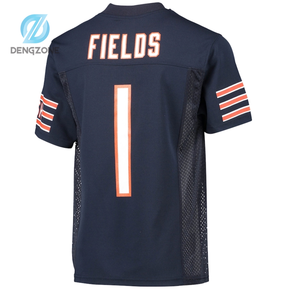 Justin Fields Chicago Bears Youth Replica Player Jersey - Navy  - Chicago Bears - Nfl