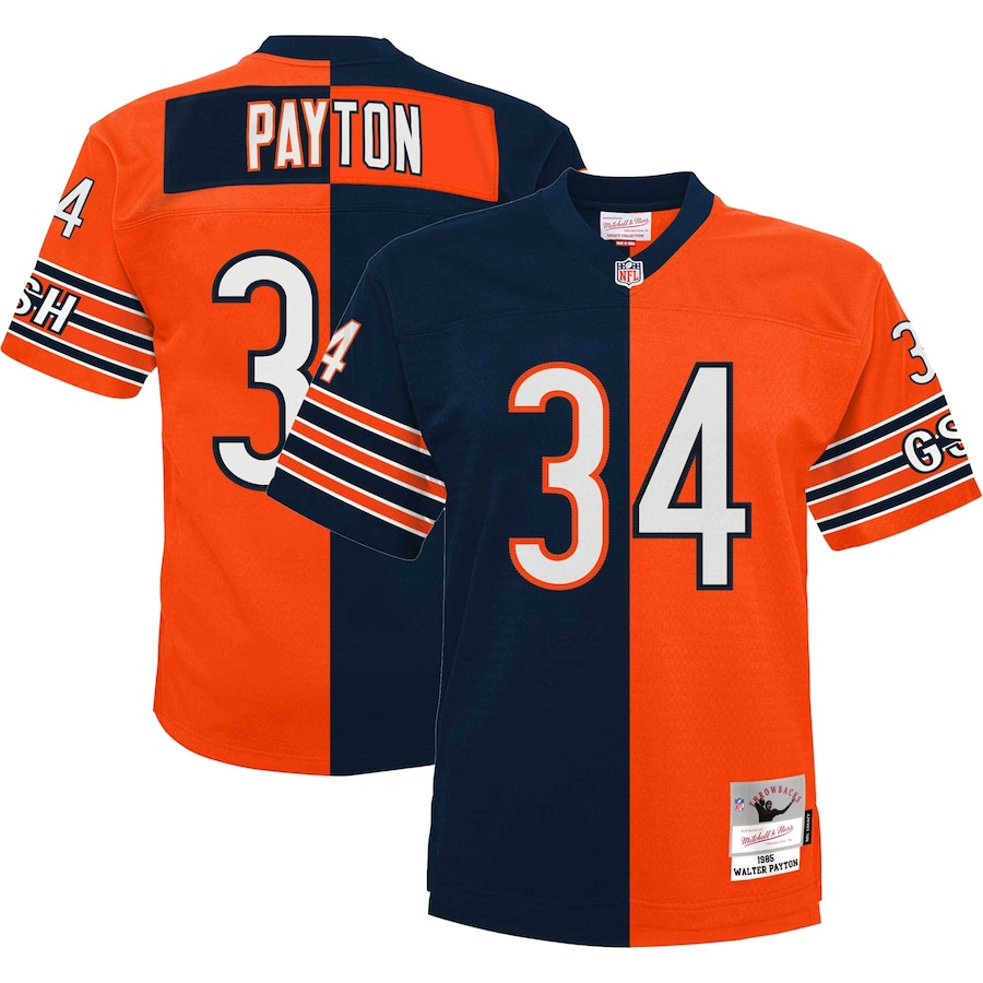 Walter Payton Chicago Bears Mitchell & Ness Youth Split Legacy Jersey - Navy/Orange  - Chicago Bears - Nfl