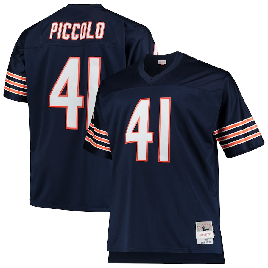 Brian Piccolo Chicago Bears Mitchell & Ness Big & Tall 1969 Retired Player Replica Jersey - Navy  - Chicago Bears - Nfl