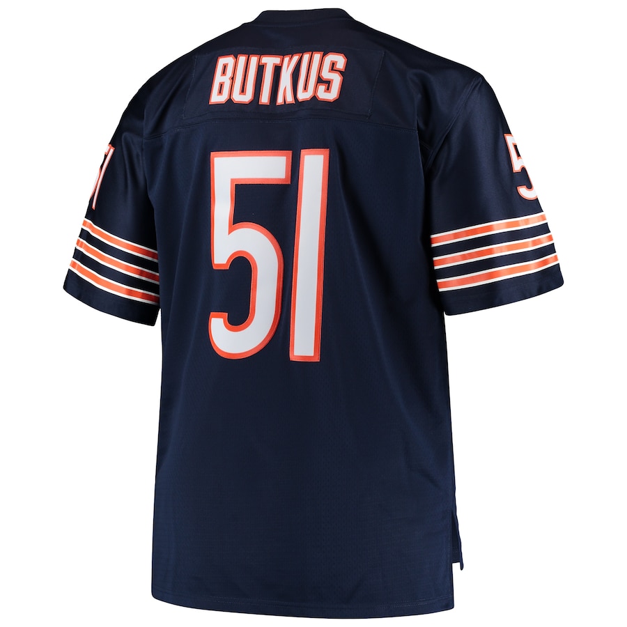 Dick Butkus Chicago Bears Mitchell & Ness Big & Tall 1966 Retired Player Replica Jersey - Navy  - Chicago Bears - Nfl