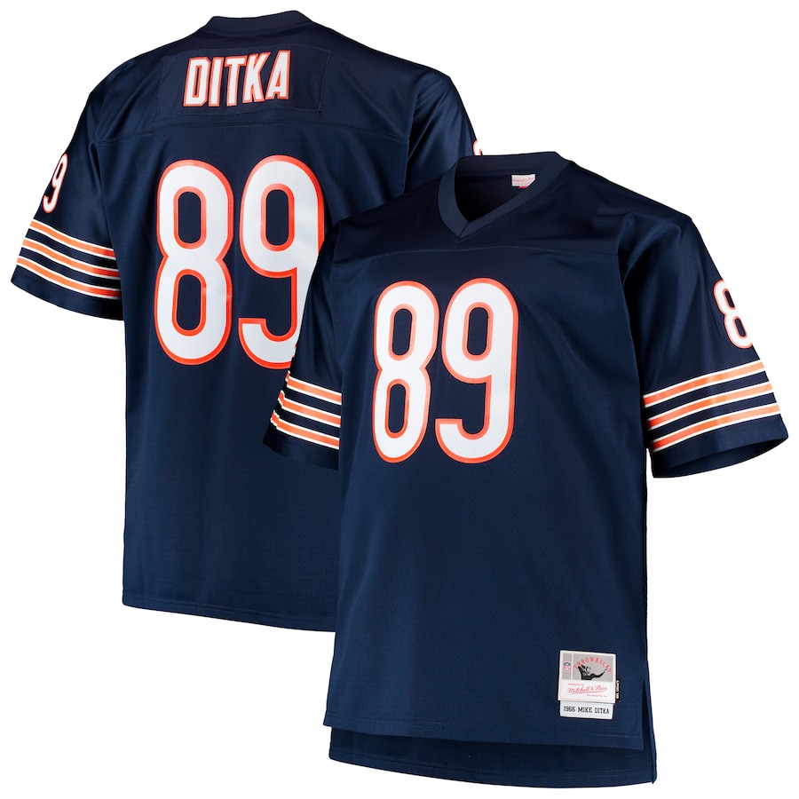 Mike Ditka Chicago Bears Mitchell & Ness Big & Tall 1966 Retired Player Replica Jersey - Navy  - Chicago Bears - Nfl