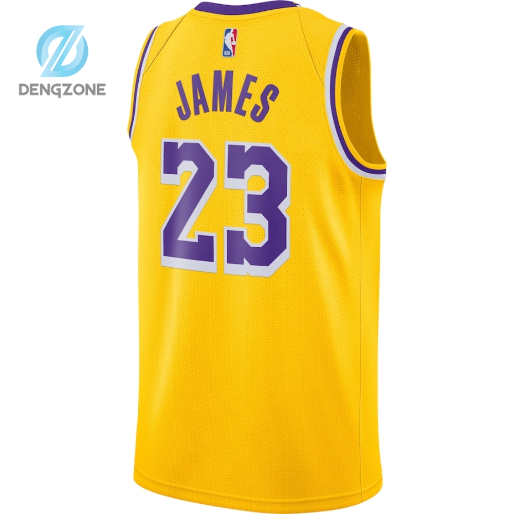 Lebron James Los Angeles Lakers Nike 202021 Swingman Jersey Gold  Icon Edition