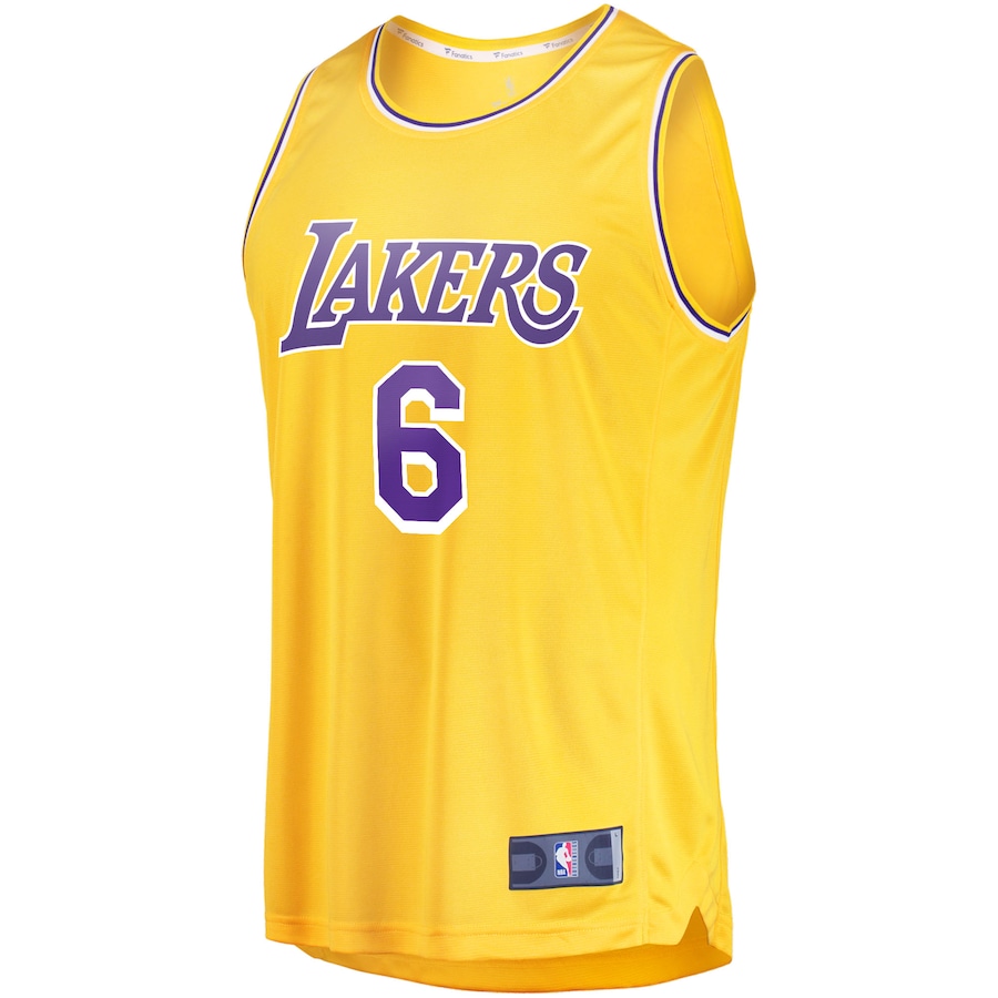 Lebron James Los Angeles Lakers Fanatics Branded 202122 Fast Break Replica Jersey  Icon Edition  Gold