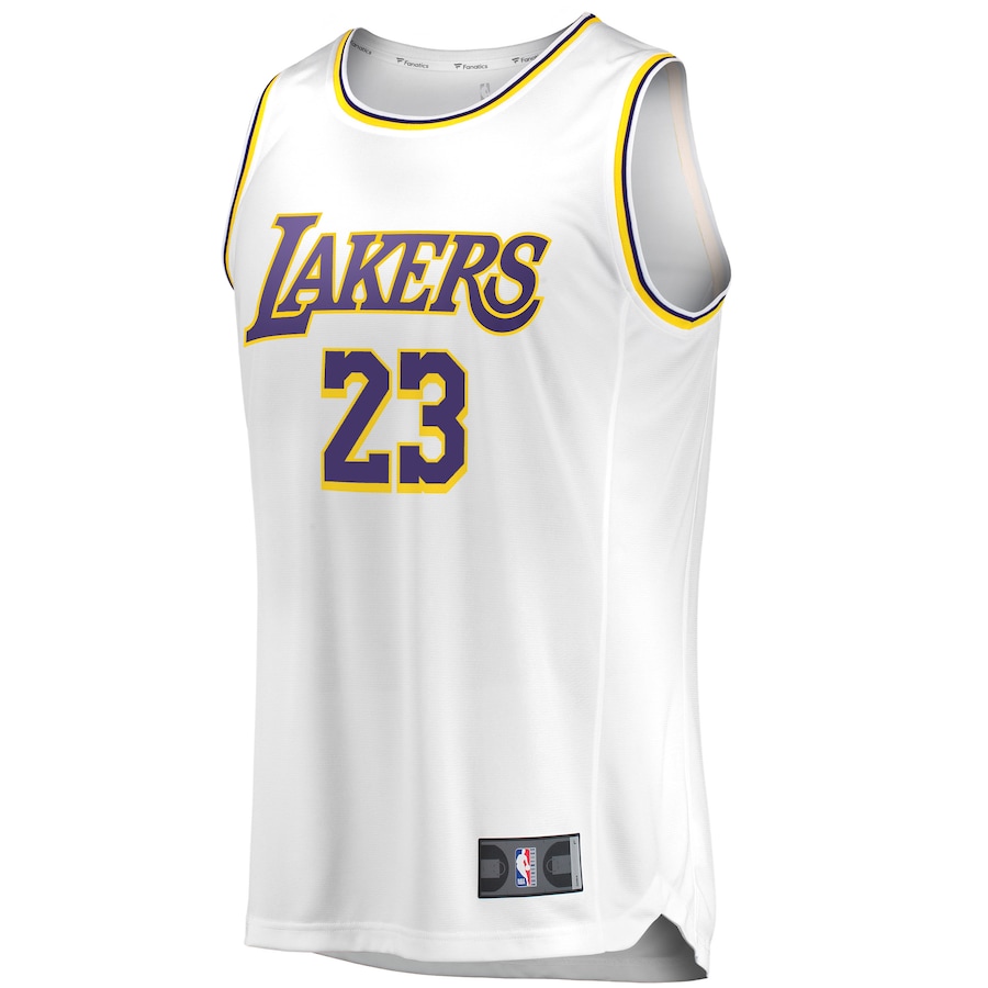 Lebron James Los Angeles Lakers Fanatics Branded 201819 Fast Break Replica Jersey White  Association Edition