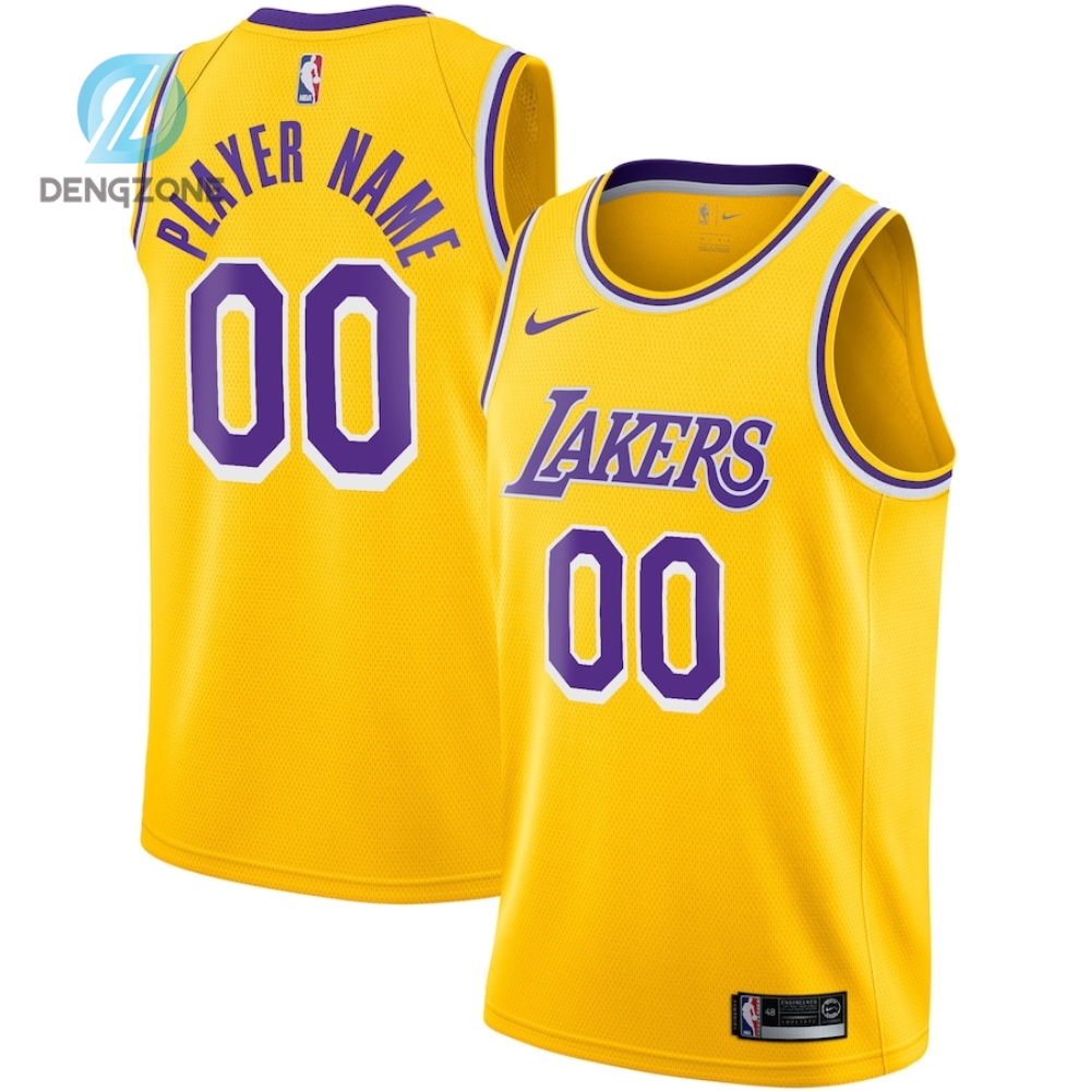 Los Angeles Lakers Nike 202021 Swingman Custom Jersey  Icon Edition  Gold