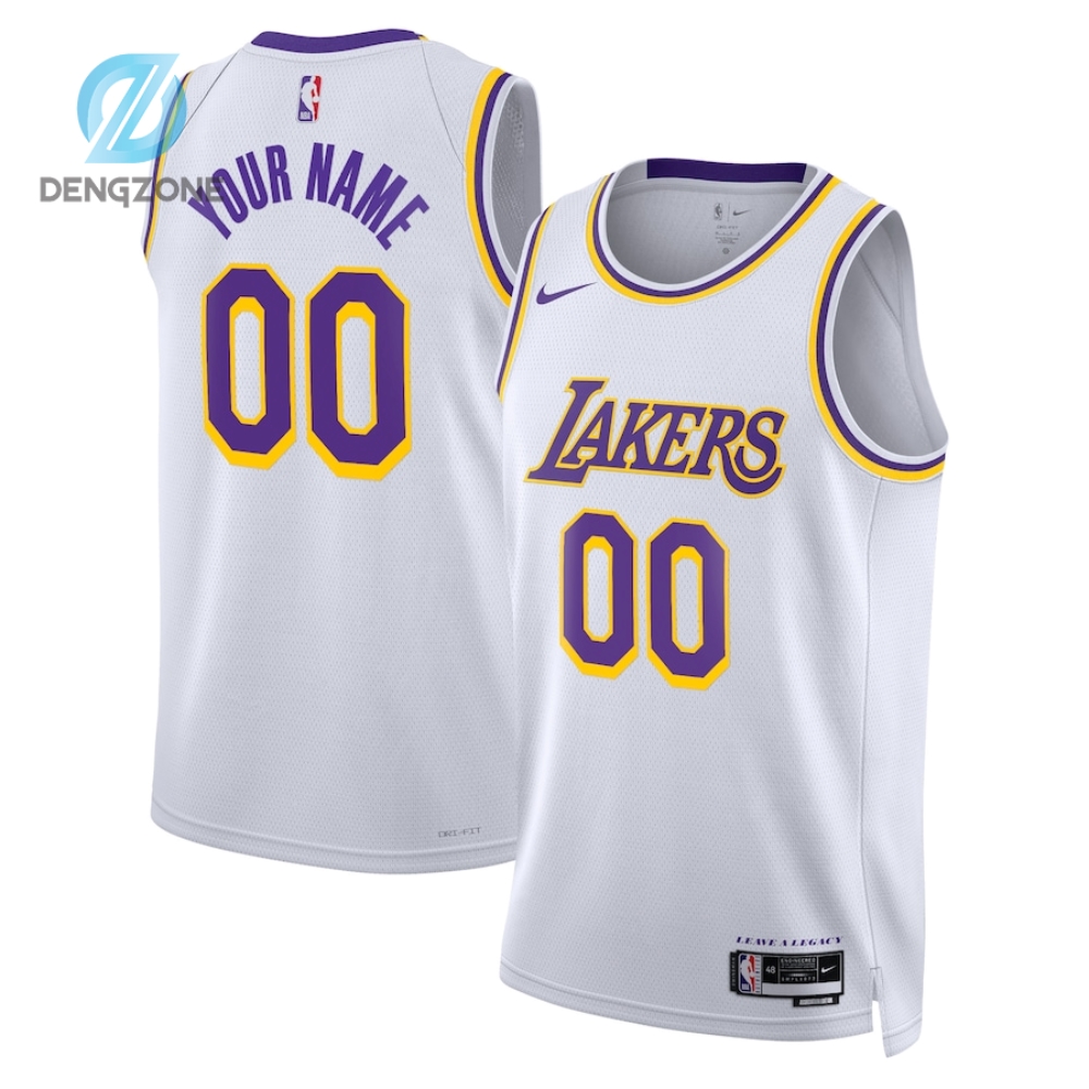 Los Angeles Lakers Nike Unisex 202223 Swingman Custom Jersey White  Association Edition