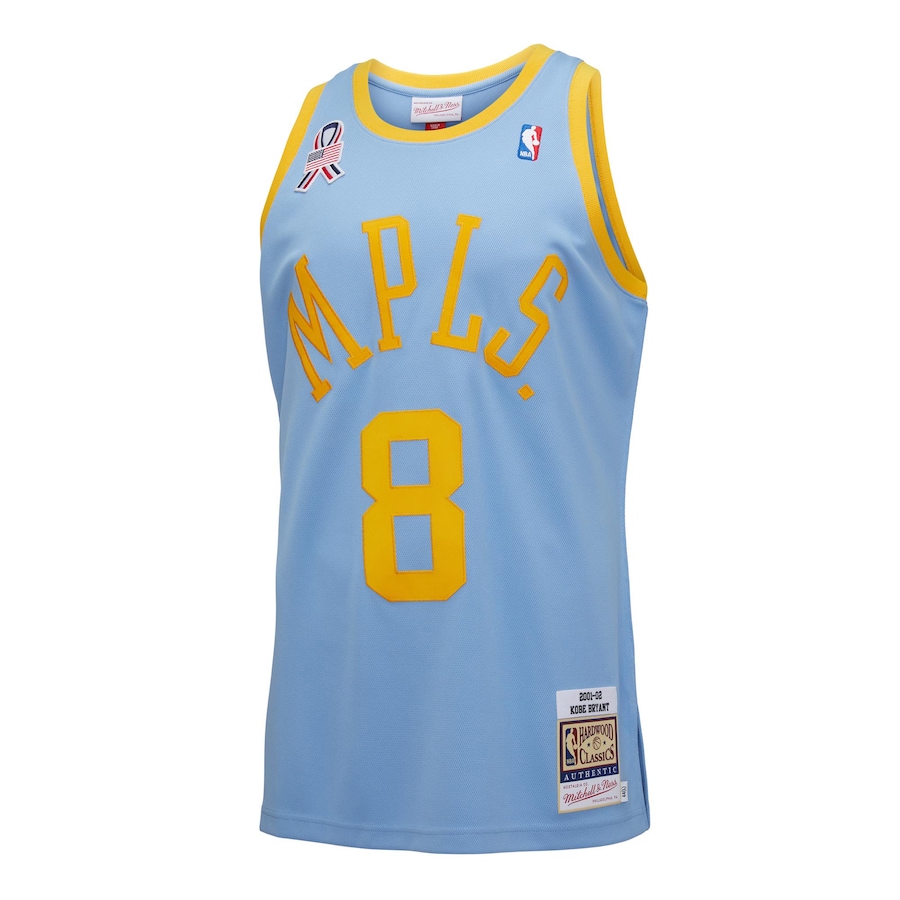 Kobe Bryant Los Angeles Lakers Mitchell  Ness Hardwood Classics Authentic 200102 Jersey  Light Blue