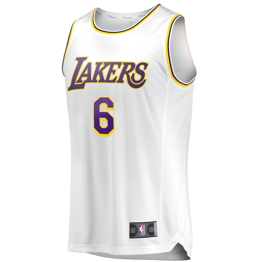 Lebron James Los Angeles Lakers Fanatics Branded 202122 6 Fast Break Replica Player Jersey White  Association Edition