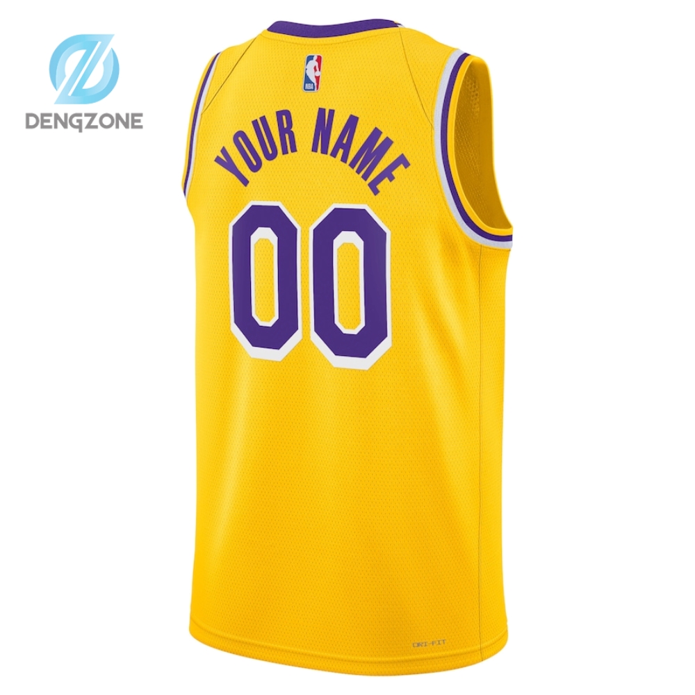 Los Angeles Lakers Nike Unisex 202223 Swingman Custom Jersey Gold  Icon Edition