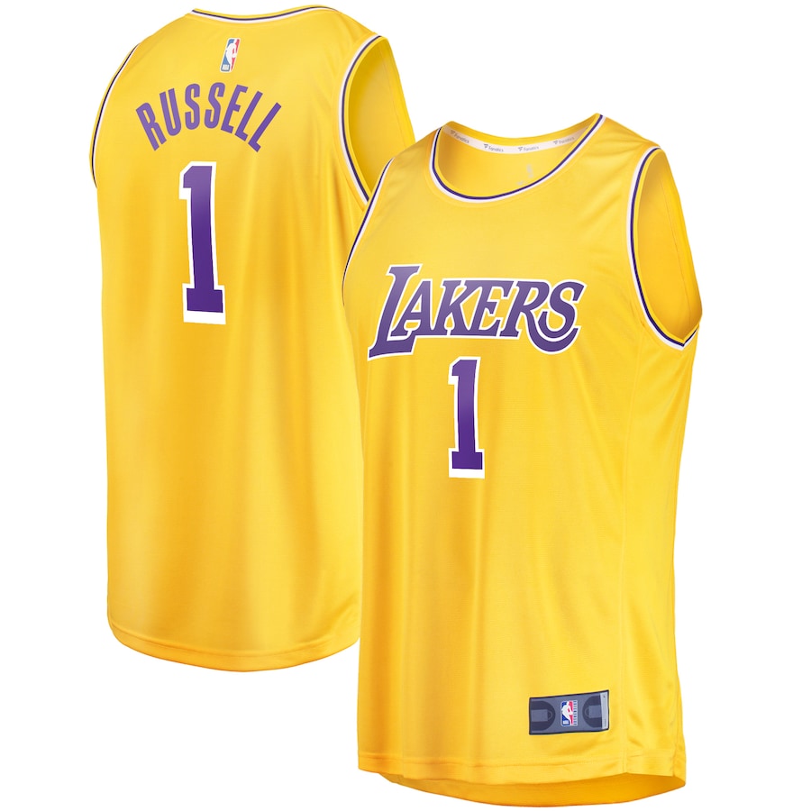 Dangelo Russell Los Angeles Lakers Fanatics Branded Fast Break Player Jersey  Icon Edition  Gold