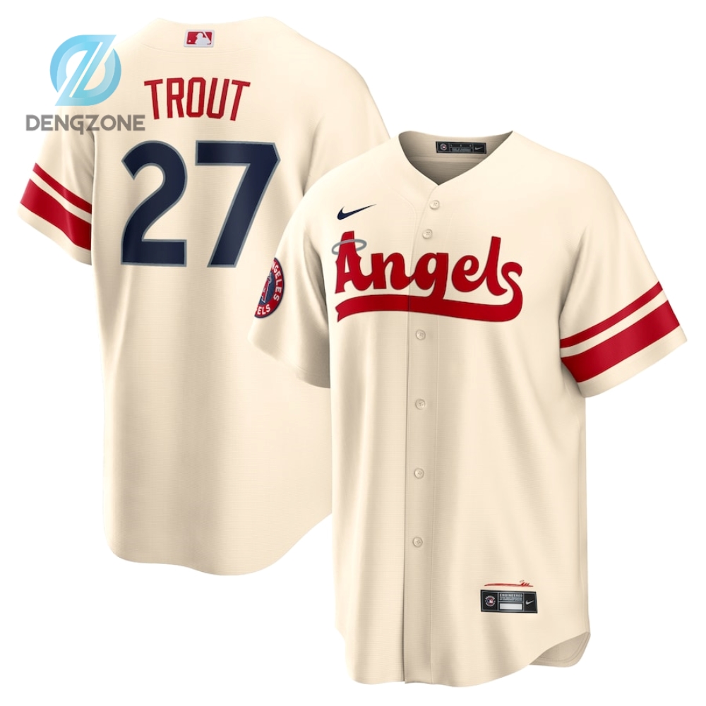 Mike Trout Los Angeles Angels Nike 2022 City Connect Replica Player Jersey  Cream