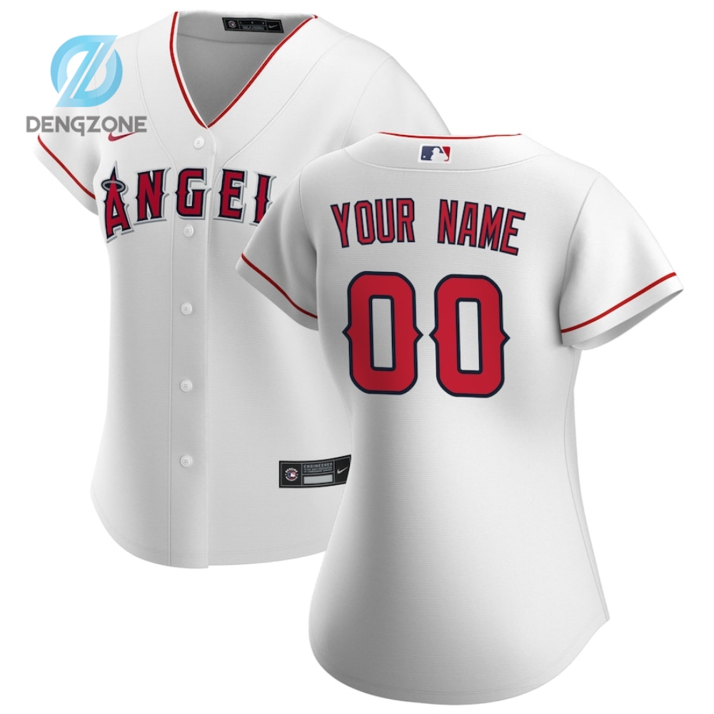 Los Angeles Angels Nike Womens Home Replica Custom Jersey  White