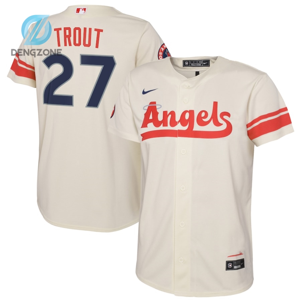 Mike Trout Los Angeles Angels Nike Youth 2022 City Connect Replica Player Jersey  Cream