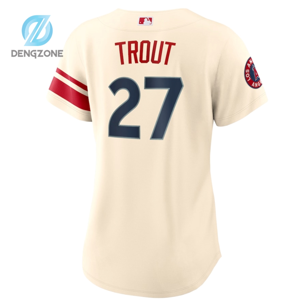 Mike Trout Los Angeles Angels Nike Womens 2022 City Connect Replica Player Jersey  Cream