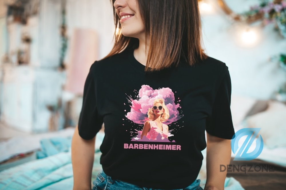 Retro Barbenheimer Shirt Gift, Barb Oppenheimer Top, Barb With Oppenheimer Gift, Barb Oppenheimer Movie T-Shirt, Barbenheimer Gift