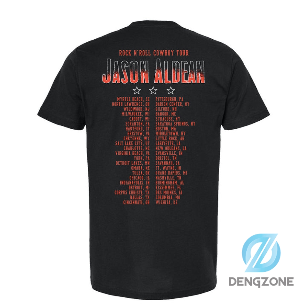 Rock N Roll Cowboy Tour Tshirt Vintage Jason Aldean Clothing