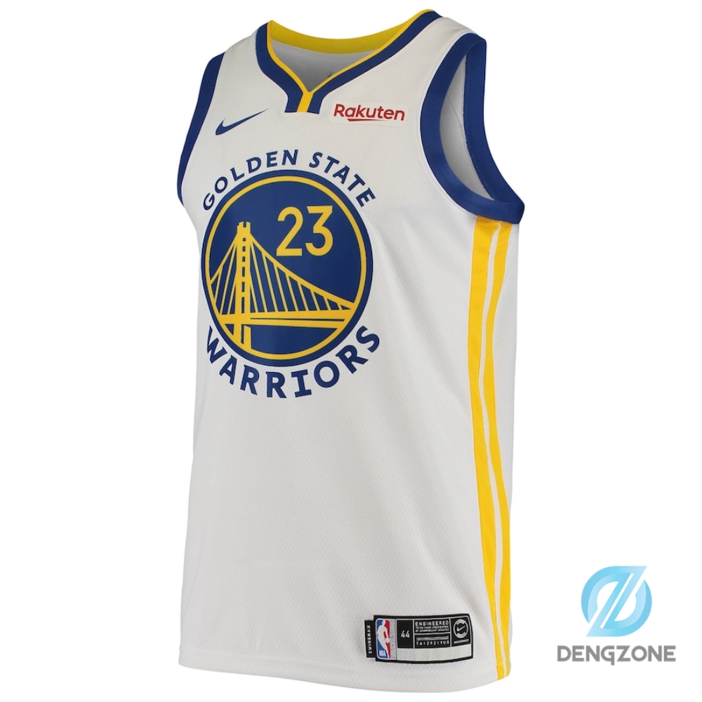 Nike Draymond Green White Golden State Warriors Authentic Badge Jersey  Association Edition