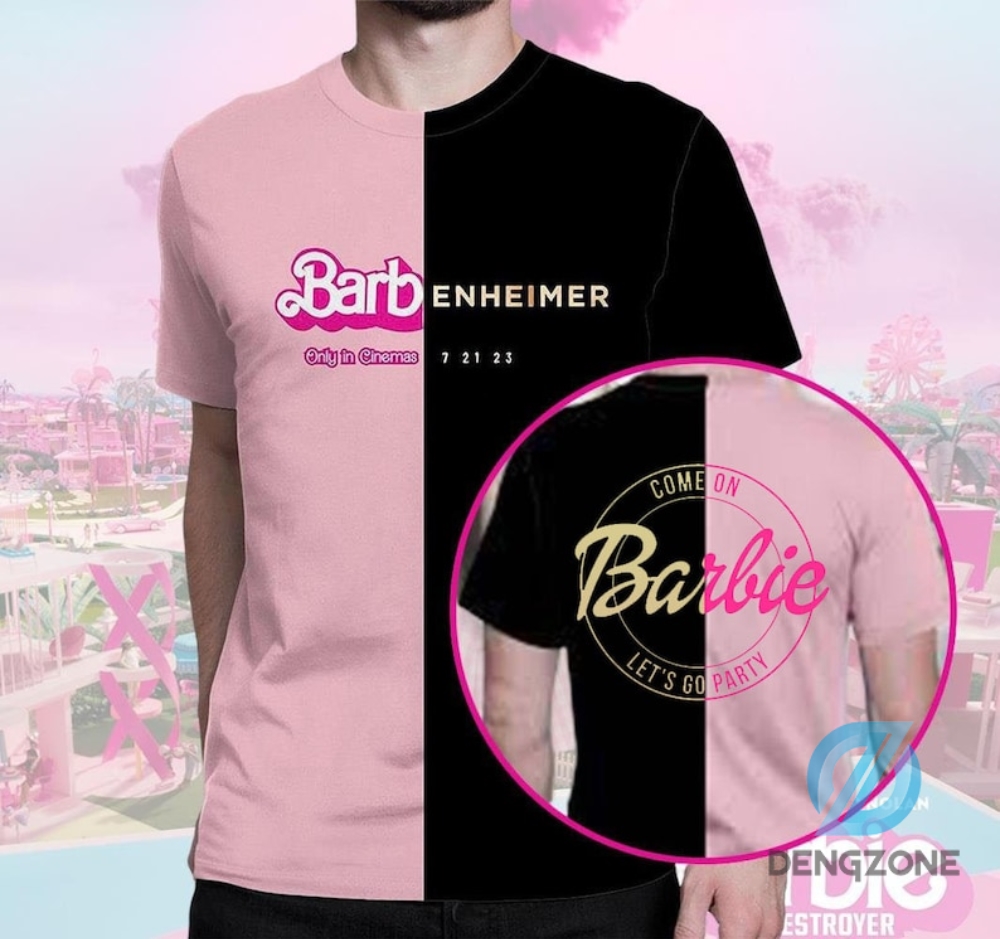 3D Barbenheimer Barbie Movie Oppenheimer Shirt 2 Sides Products Trendy Barbie Shirt Hoodie 2 Side Barbie Movie Tshirt V3 The Ultimate Double Feature