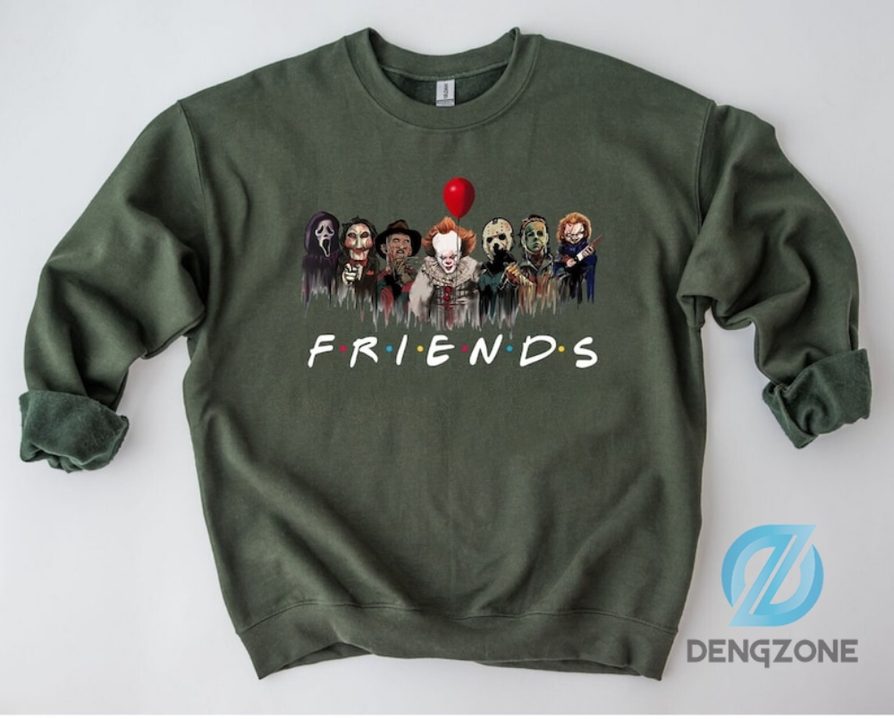 Horror Characters Friends Sweatshirt Halloween Horror Characters Shirt Friends Halloween Shirt Horror Movie Characters Shirt Halloween