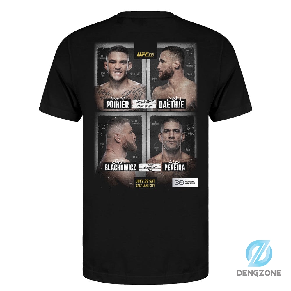 Retro Ufc 291 Dustin Poirier Vs Justin Gaethje 2 Event Shirt 2 Sides