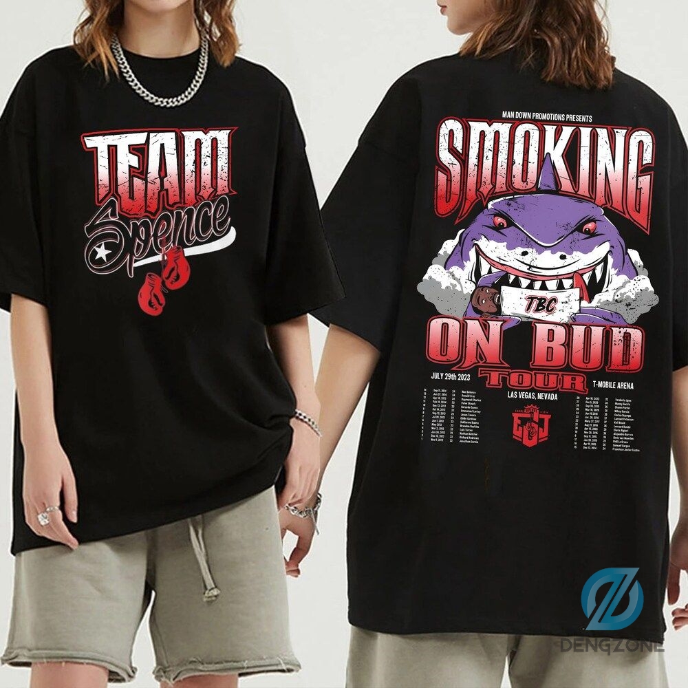 Errol Spence Jr. Smoking On Bud Tour 2023 Shirt Merch 2 Sides Man Down Promotions Presents Smoking Las Vegas Hoodie Errol The Truth Spence Boxing Tshirt