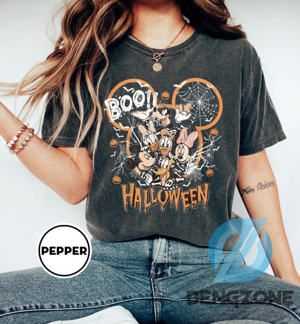 Comfort Colors Vintage Disney Halloween Shirt Sweatshirt Mickey And Friends Halloween Shirt Mickeys Notsoscary Halloween Party Disney Family Matching Shirt