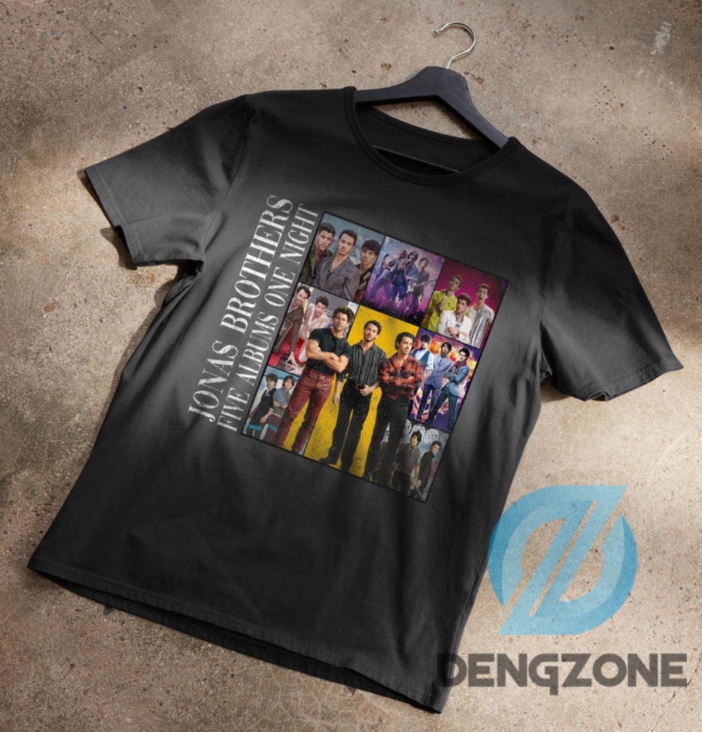 Retro Jonas Brothers The Eras Tour Shirt Gift For Lovers Jonas Brothers Shirt Jonas Brother Merch Joe Jonas Homage Shirt Five Albums One Night Tour Tee