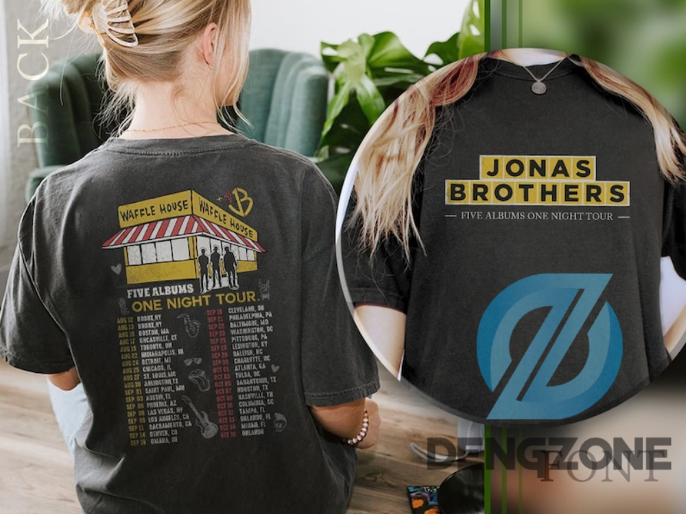 Special Gift Jonas Brothers Waffle House Shirt Sweatshirt Jonas Brothers Tour Shirt Five Albums One Night Tour Shirt