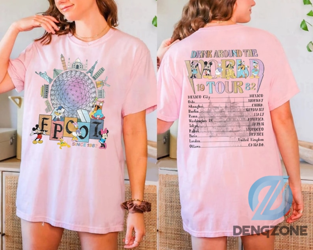 Disney Epcot World Tour Comfort Colors Shirt Disney Epcot Shirt Mickey And Friends Epcot Drink Around The World Epcot Center 1982 Shirt