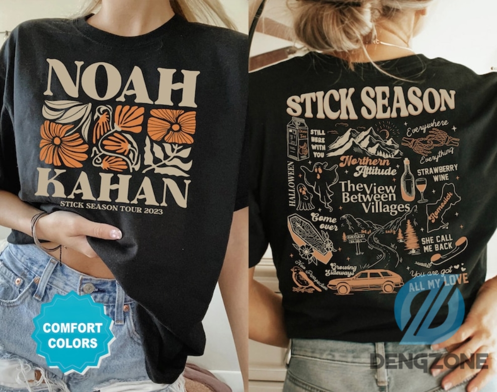 Noah Kahan Shirt Comfort Colors 2 Sides Noah Kahan Stick Season Tour 2023 Shirt Stick Season Album Shirt Folk Pop Music Album Tracklist