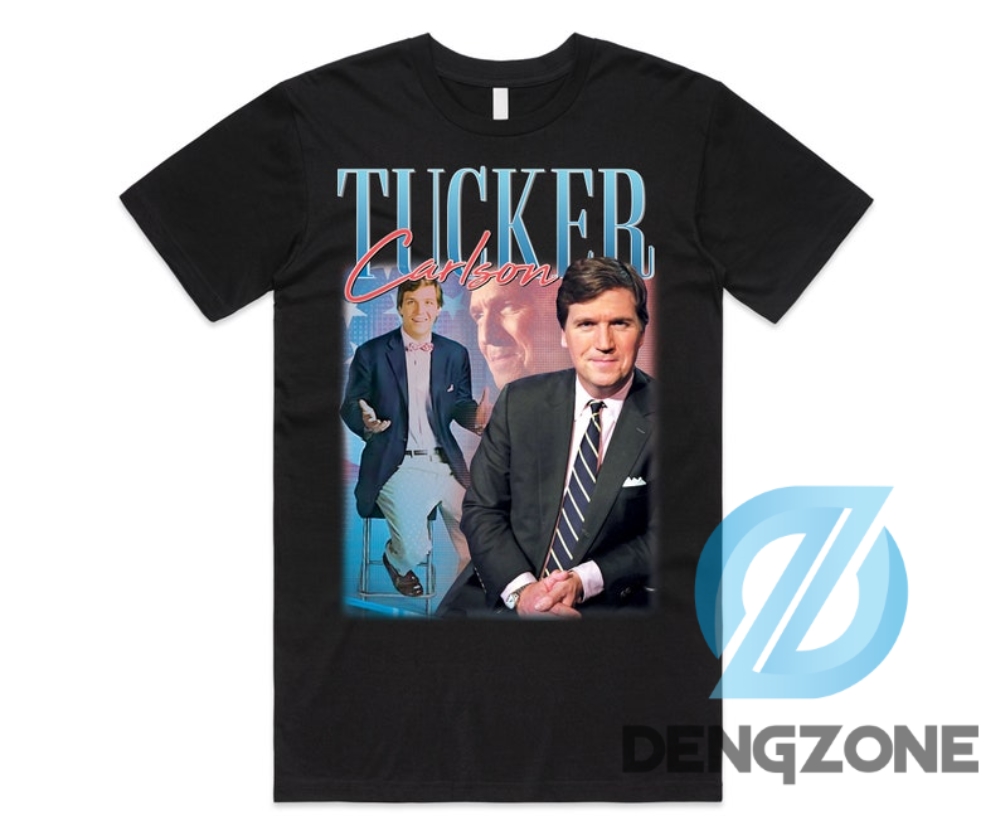 Tucker Carlson Homage Tshirt Tee Top Tv News Fox Gift Unisex Mens Womens