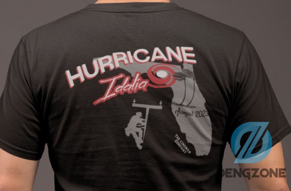 Storm Hurricane Idalia Shirt 2 Sides American Lineman Journeyman Tshirt Lineman Gift Linewife Florida Georgia Storm 2023 Linework Storm