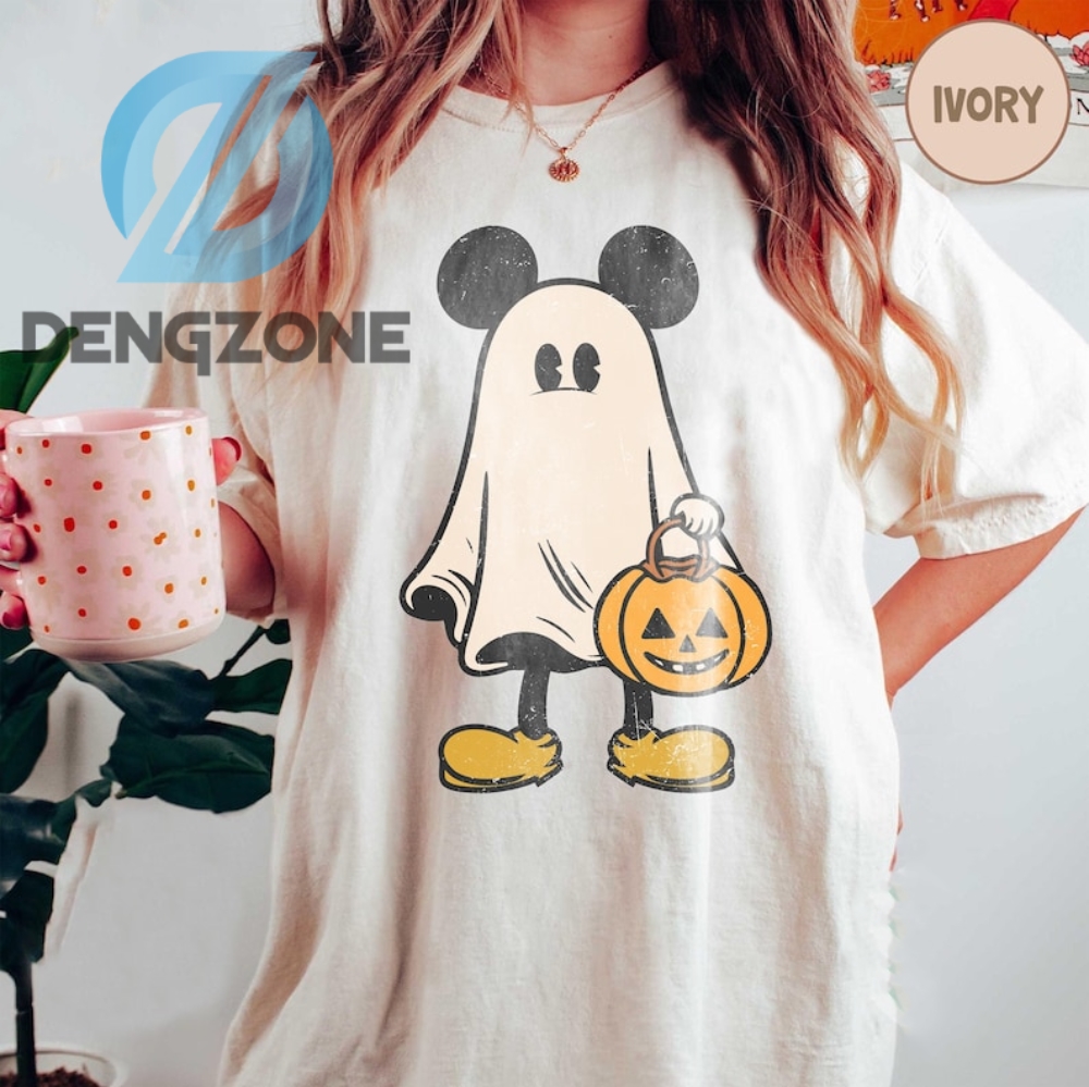 Mickey Ghost Halloween Shirt Comfort Colors Retro Mickey Spooky Season Shirt Mickeys Not So Scary Halloween Shirt Halloween Pumpkin Shirt