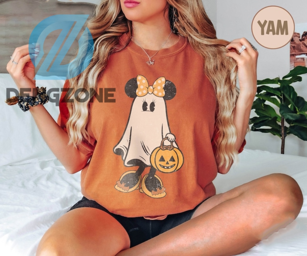 Gift For Friends Minnie Ghost Halloween Tshirt Comfort Color Vintage Minnie Spooky Season Shirt Mickeys Not So Scary Halloween Shirt Halloween Pumpkin Tee