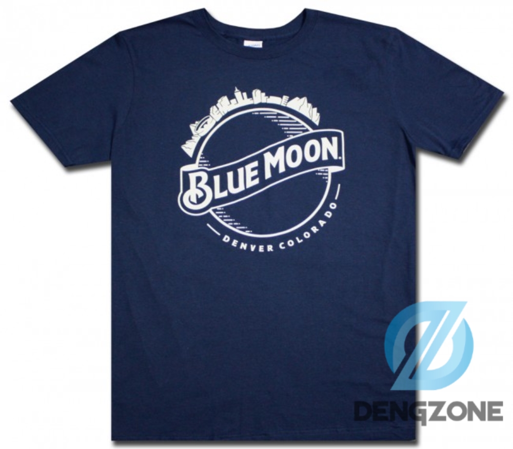 Trendy Blue Moon 2023 Shirt Blue Moon Denver Colorado Navy Skyline Tshirt Super Moon Super Blue Moon Tee 2023