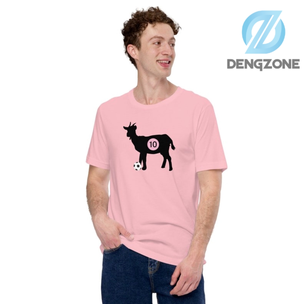 Pink Cf Inter Miami Messi Goat Shirt For Women Men With Number 10  Inspired By Messi And Inter Miami