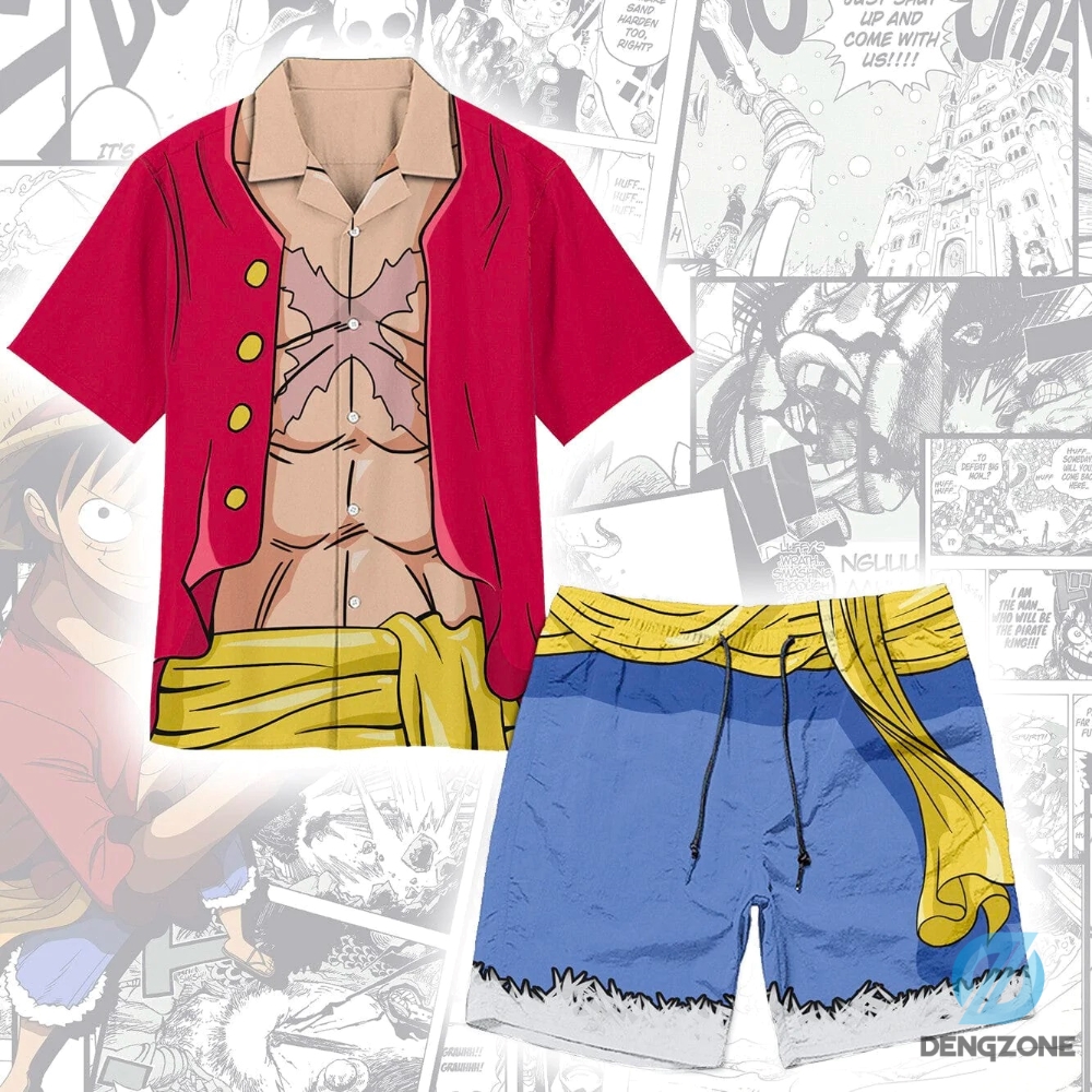 Inspired By One Piece Monkey D Luffy Cosplay Anime 3D All Over Printed Hawaiian Shirt Short One Piece Live Action One Piece Gift For Halloween Birthday Christmas