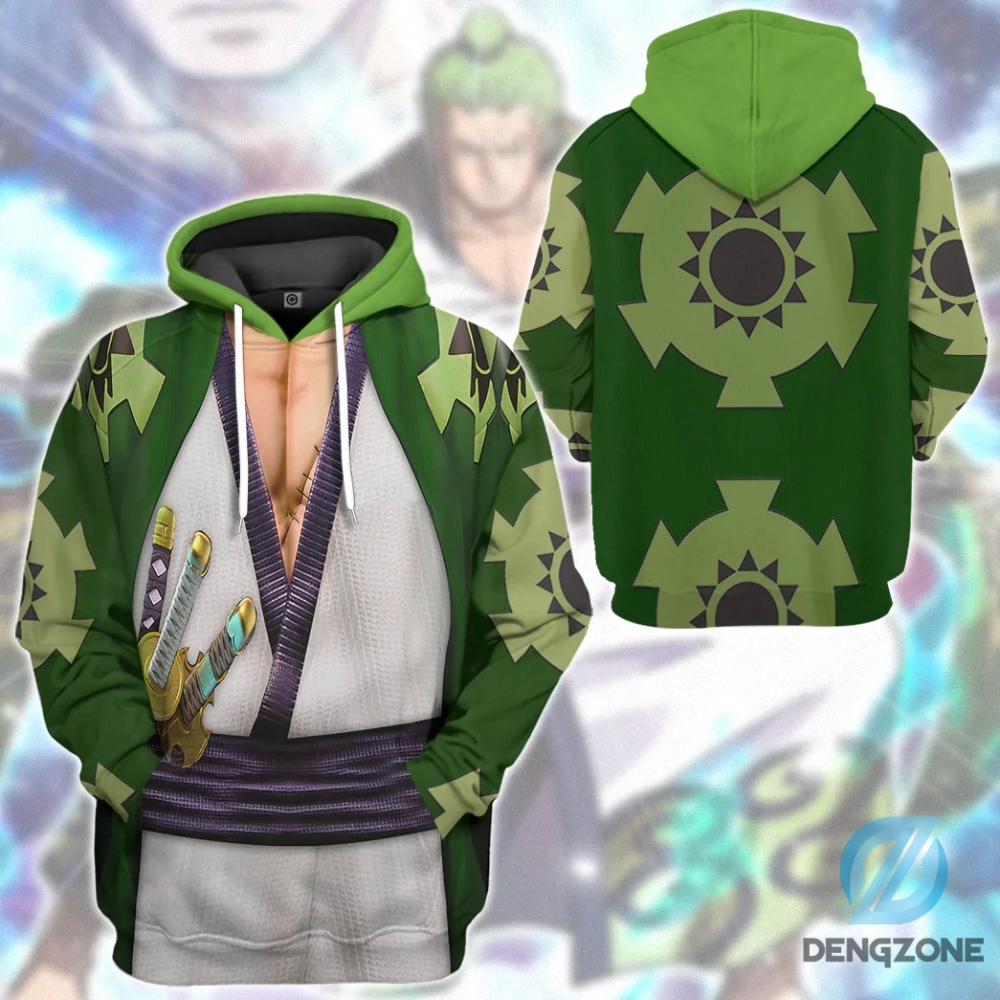 Inspired By One Piece Zoro The Wano Country Arc Cosplay Anime 3D All Over Printed Hoodie Tshirt One Piece Zoro Cosplay Gift Halloween For Lover