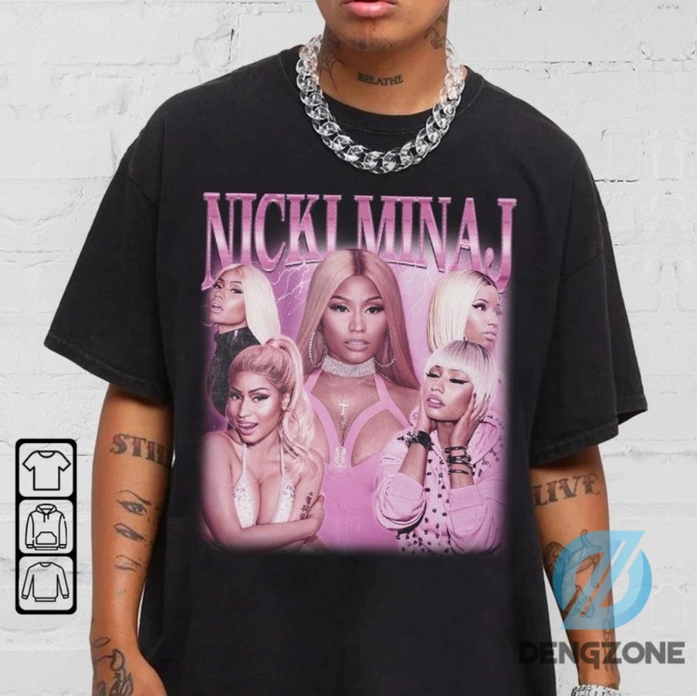 Nicki Minaj Rap Shirt Nicki Minaj Rapper 90S Sweatshirt Nicki Minaj Bootleg Rap Vintage Retro Graphic Gifts Unisex Gift Hoodie