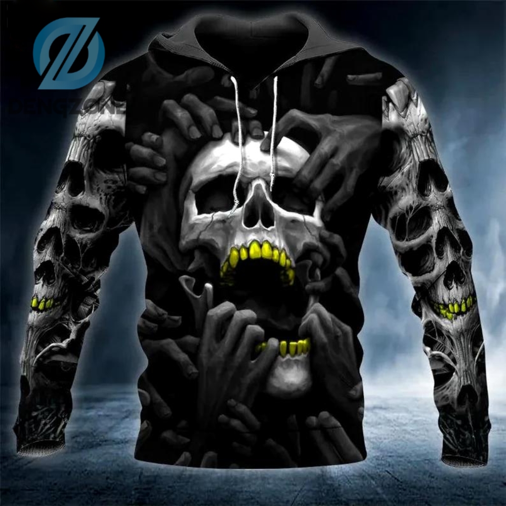 Ghost Hands Corpses Skull 3D Hoodie For Skull Lovers Ghost Hands Hoodie