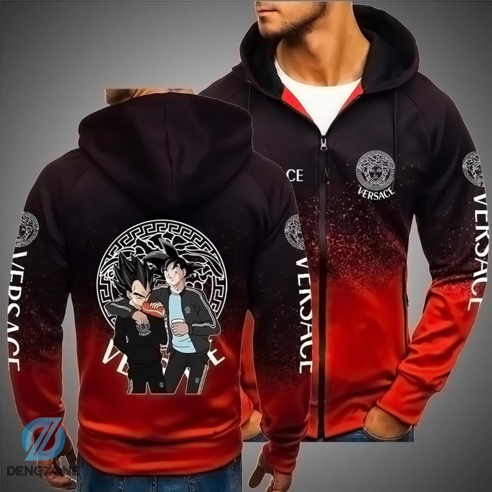 Versace Songoku And Vegeta Unisex Hoodie Luxury Brand Outfit