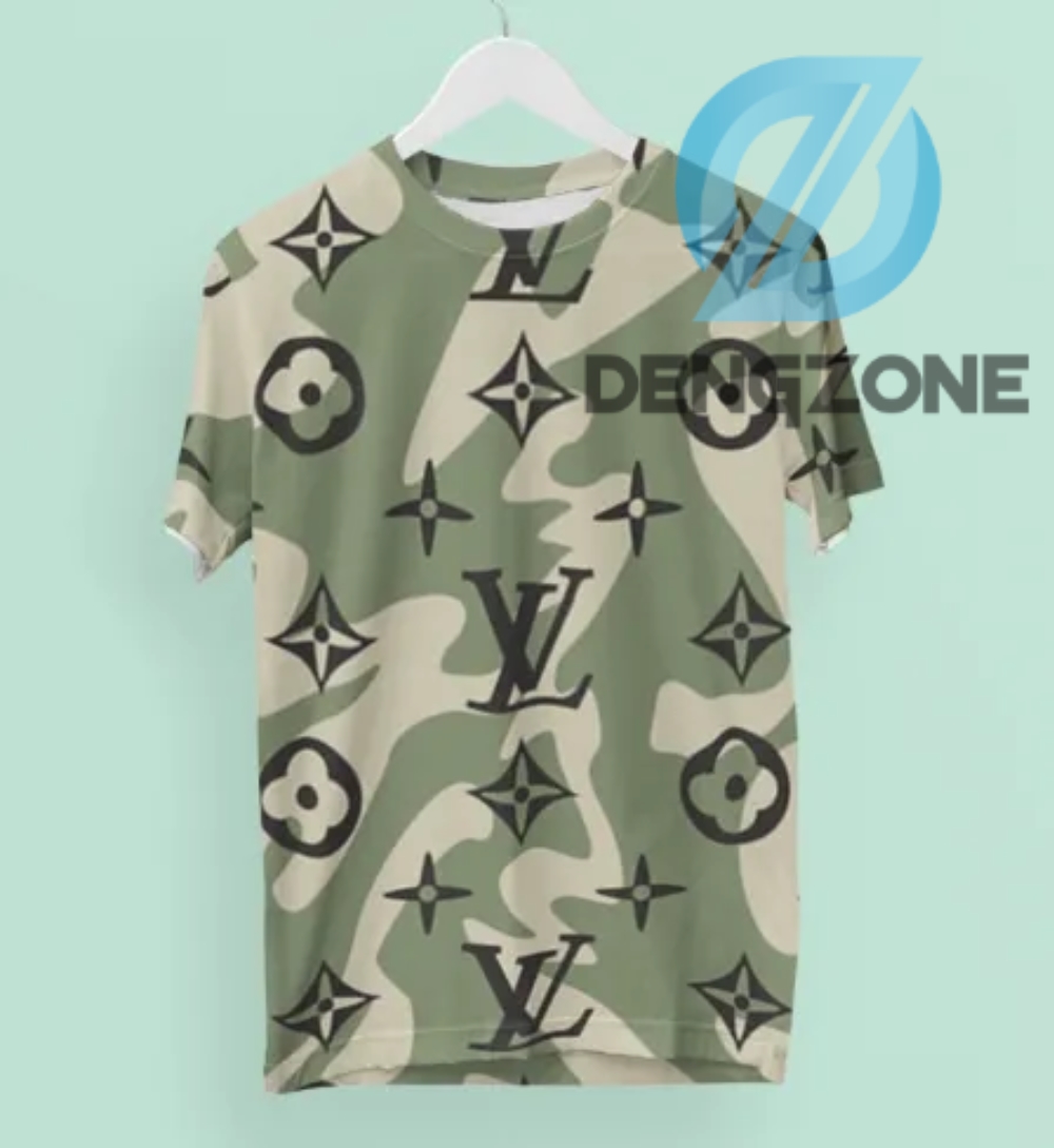 Trending 2023 Louis Vuitton Camou Premium Luxury Brand Tshirt For Men