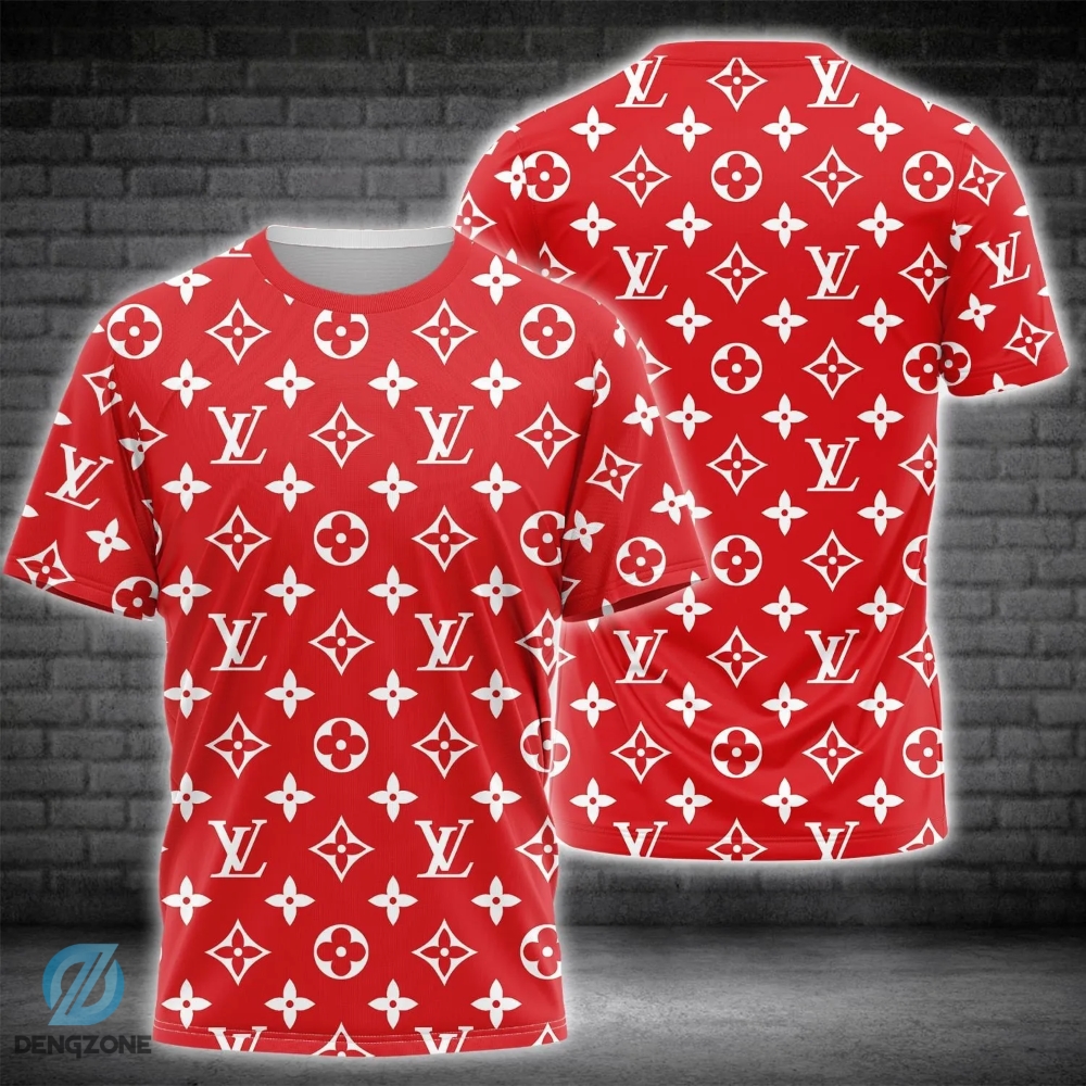 Louis Vuitton Red Luxury Brand Tshirt