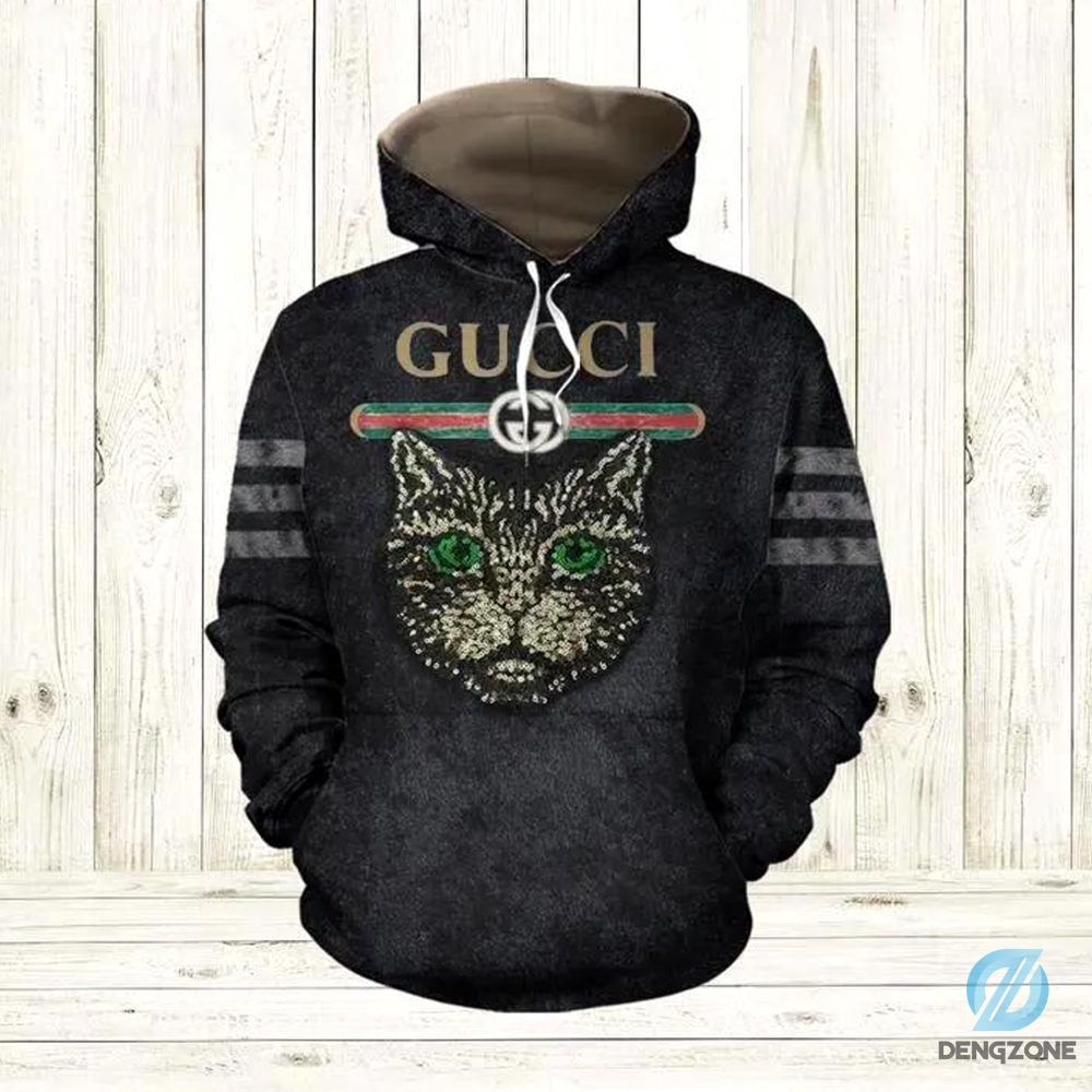 Luxury Brand Gucci Cat 3D Unisex Hoodie Gucci Logo Hoodie And More Items