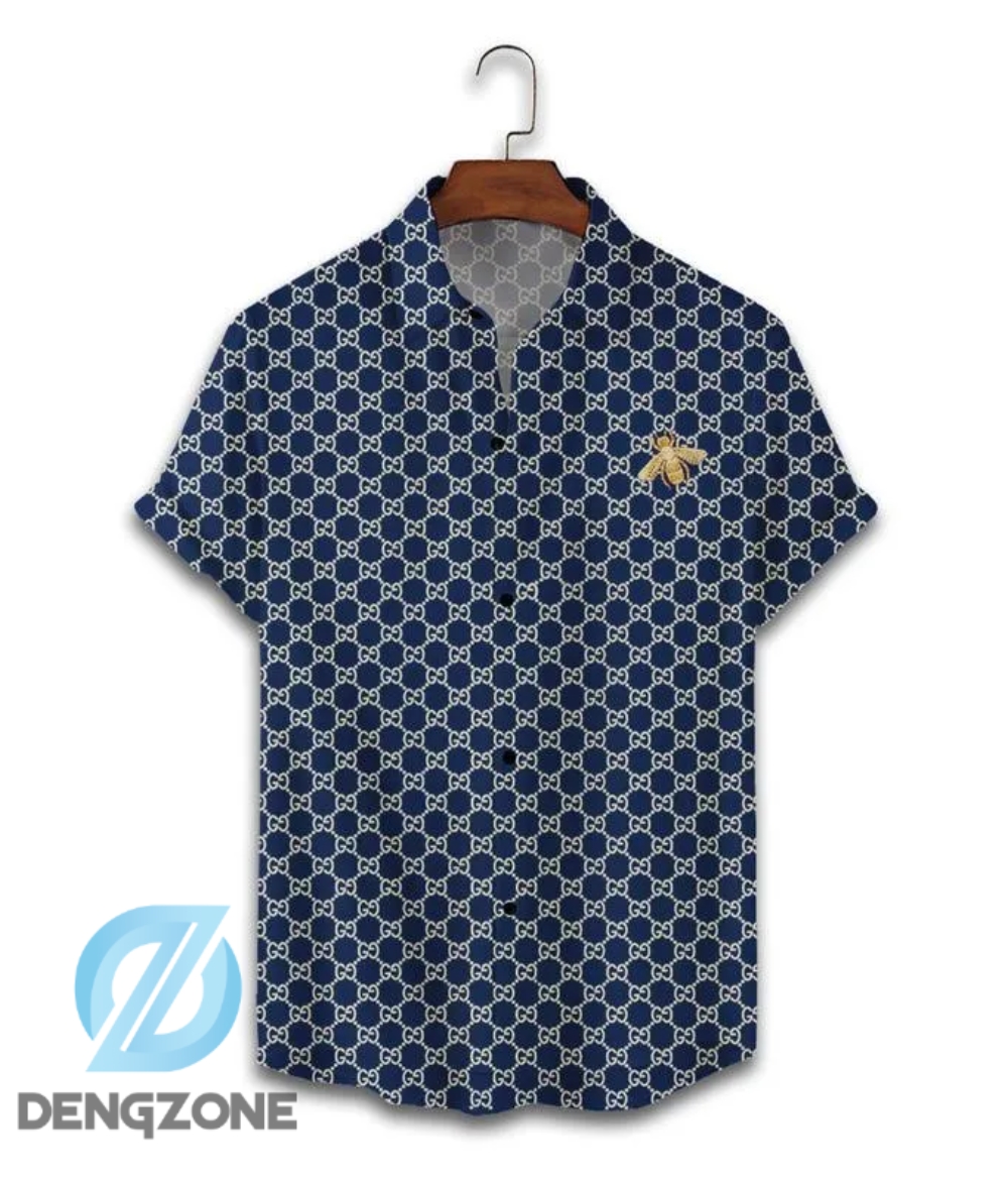 Gucci Bee Blue Luxury Brand Premium Fashion Hawaii Shirt