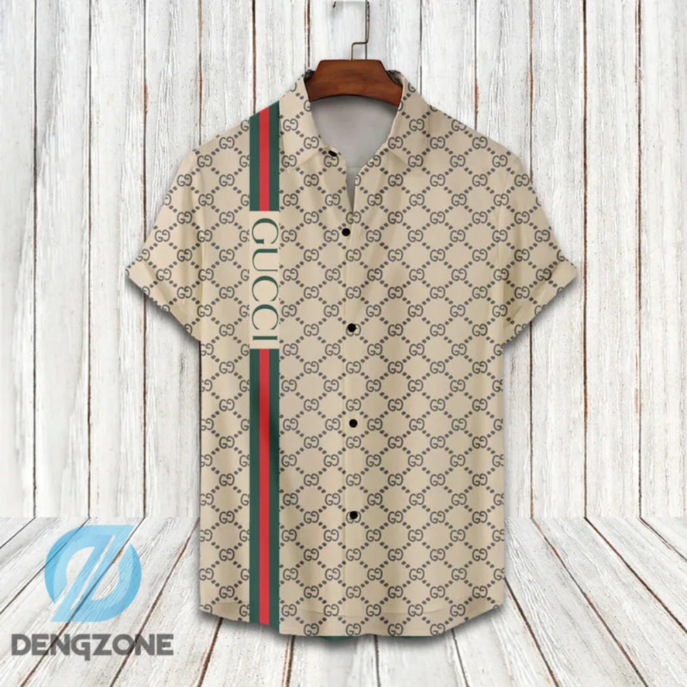 Gucci Stripes Cream Luxury Brand Fashion Hawaii Shirt