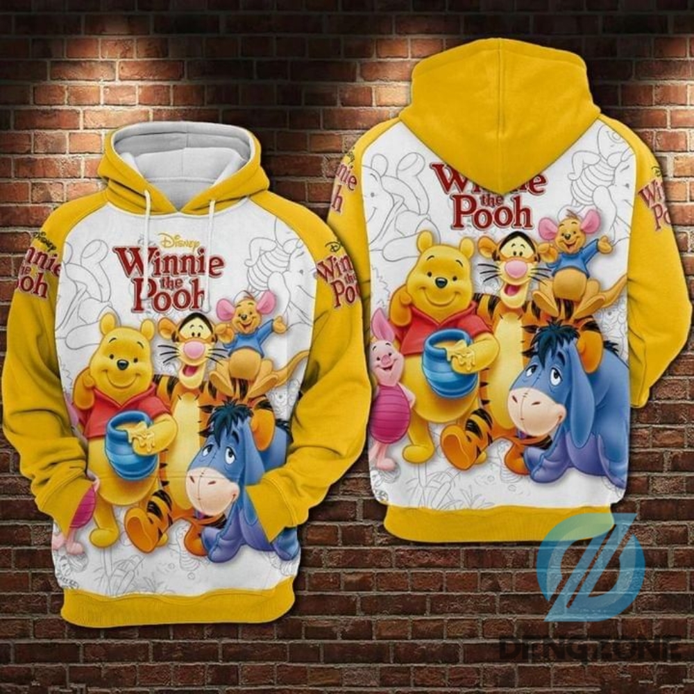 Winnie The Pooh Full Printing Hoodie 3D Hoodie